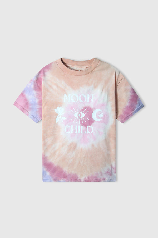 Girls Tie & Dye Soft Cotton Printed T-Shirt