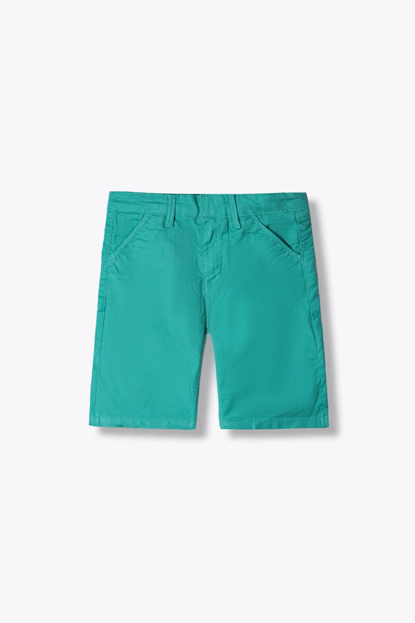 Kid's Green Cotton Short With Adjuster