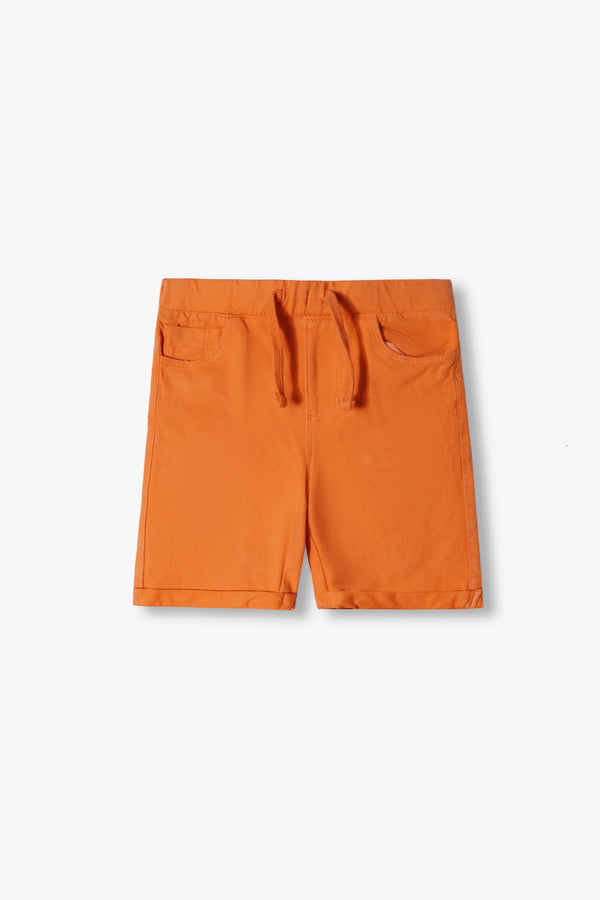 Kid's Brown Cotton Terry Short With Adjuster
