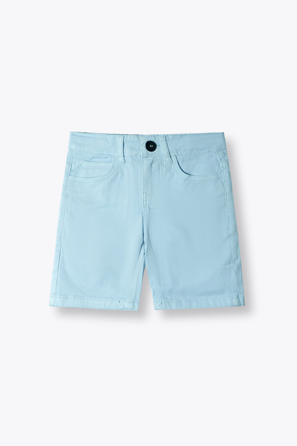 Kid's SkyBlue Cotton Short With Adjuster