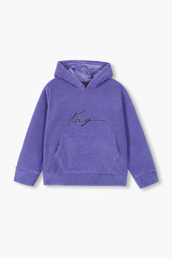 Kids "KING" Fur Hoodie – Ultra Soft Winter Wear Purple