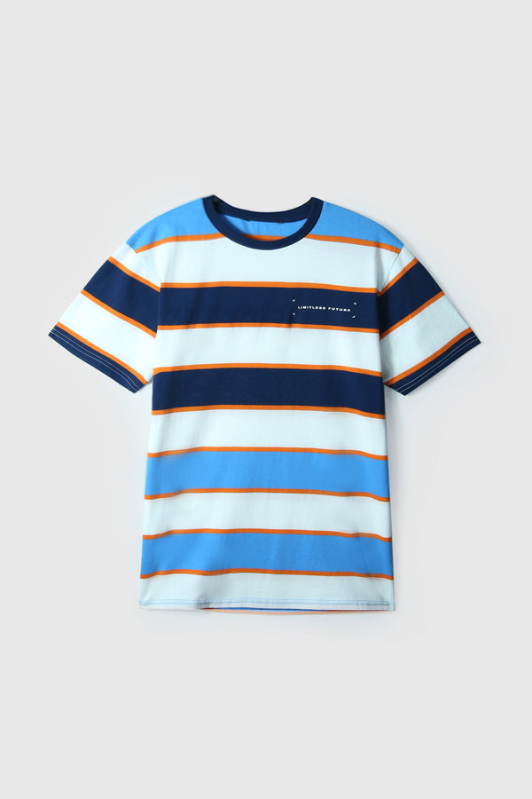 Boys Premium Quality Striped Round Neck T-Shirt