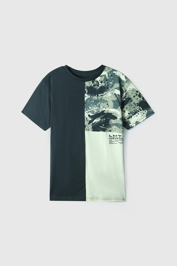 Boys Soft Cotton Cut & Sew Camo Printed T-Shirt