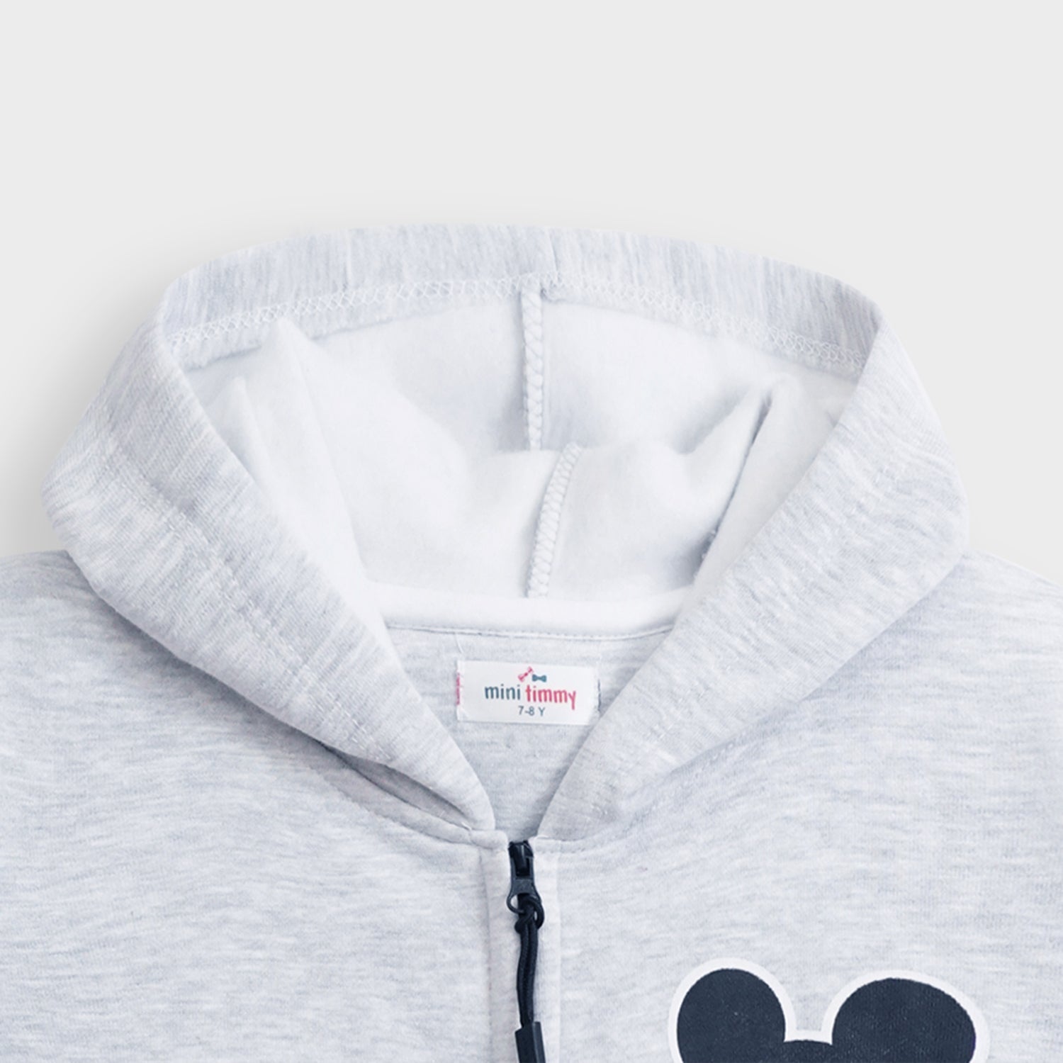 Kids Premium Quality "Mickey" Printed Fleece Gray Tracksuit