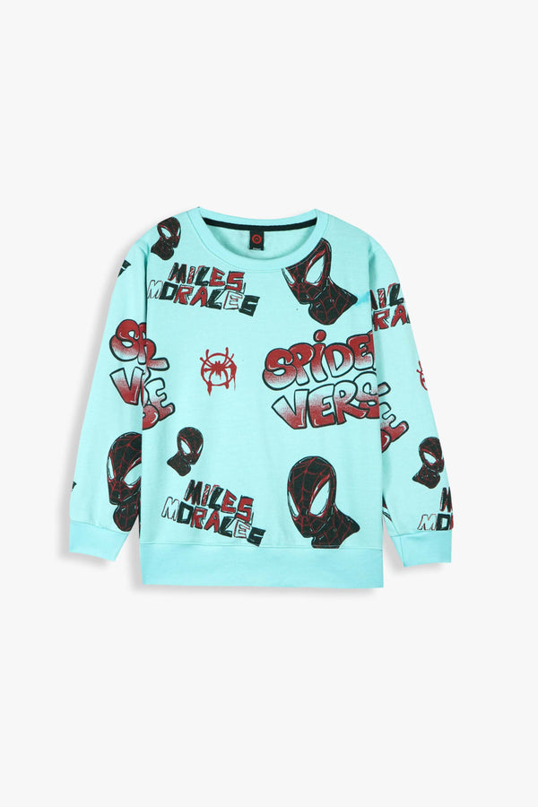 Kids Spider-Man Allover Printed Sweatshirt | 100% Cotton Fleece