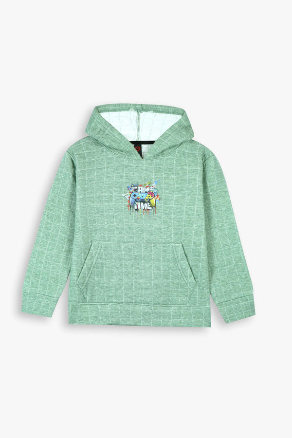 Unisex Kids Quilted Hoodie – Sage Green