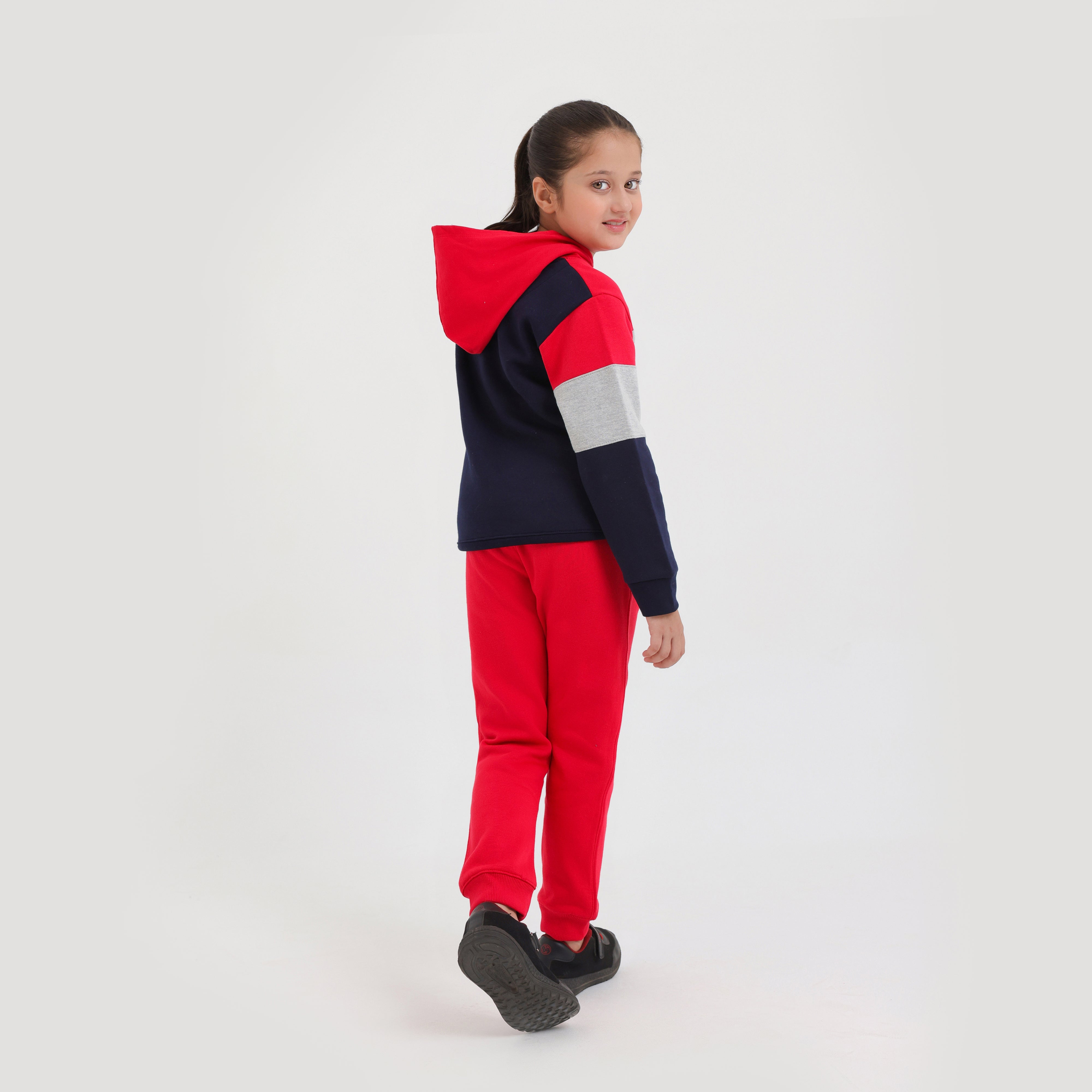 Premium Quality Color Block Printed Fleece TrackSuit For Kids