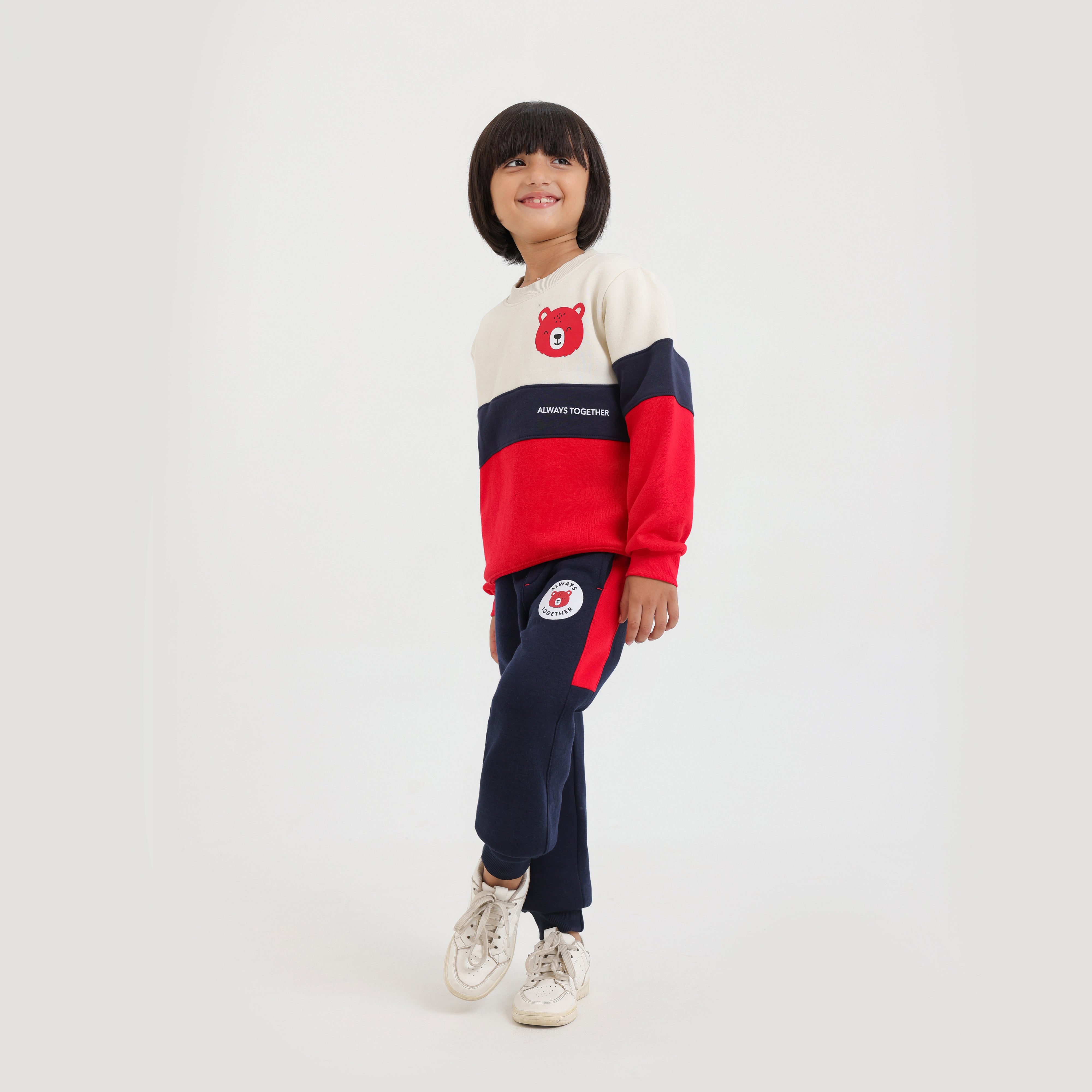 Kids Contast Panel Graphic Fleece Suit