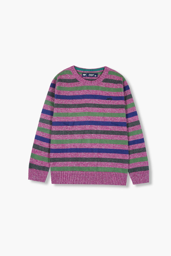 Jeep Multicolor Striped Cotton Sweater – 100% Cotton | Winter Collection