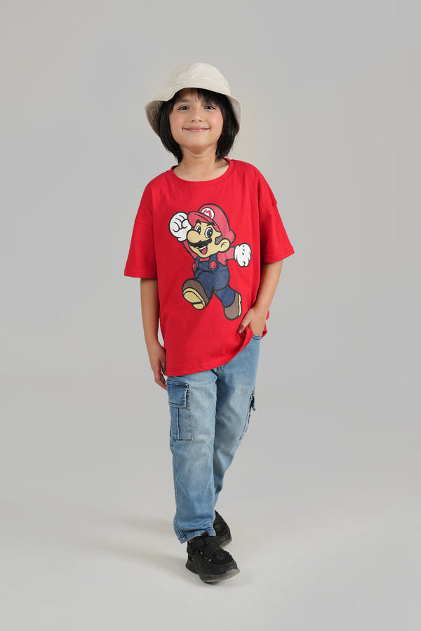 Drop Shoulder Super Mario T shirt