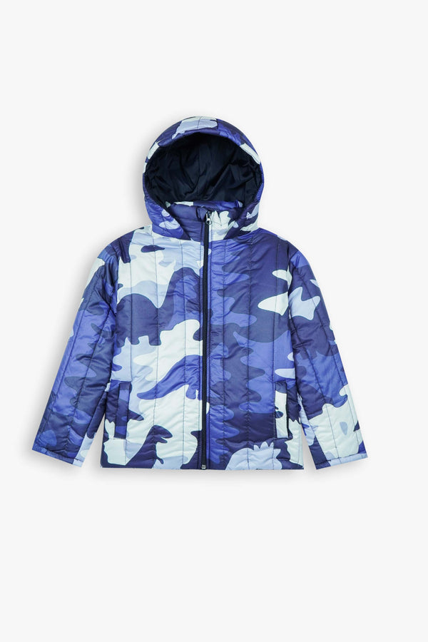 Kids Camouflage Puffer Jacket | Winter Hooded Coat | Warm &amp; Lightweight Outerwear