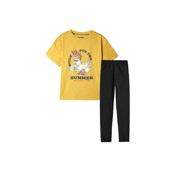 Hen T-Shirt Paired with Lycra cotton Tight