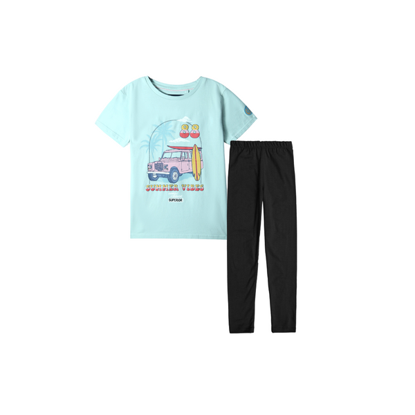Van T Shirt Paired with Lycra cotton Tight