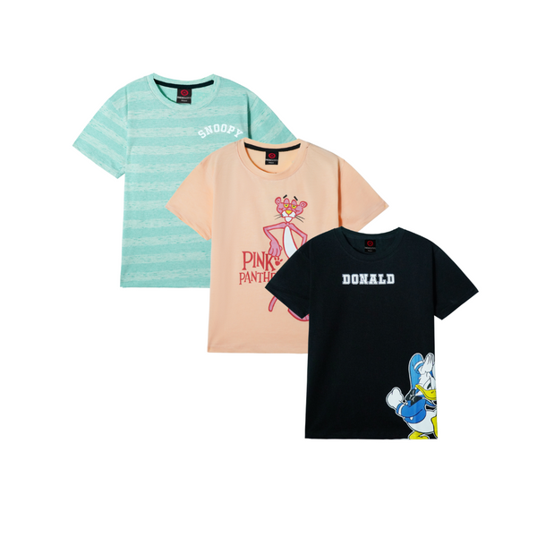 Combo of 3 Girls T shirts Pink Panther