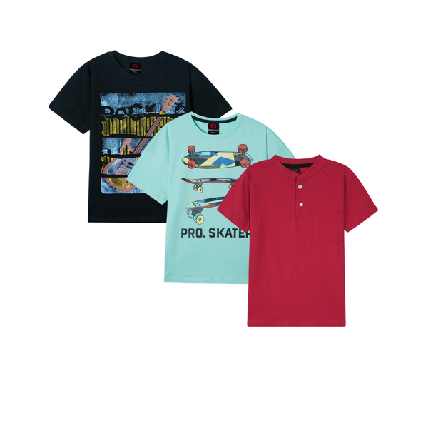 Combo of 3 Boys T shirts Skates