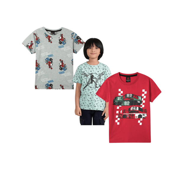 Combo of 3 Boys T shirts Cars
