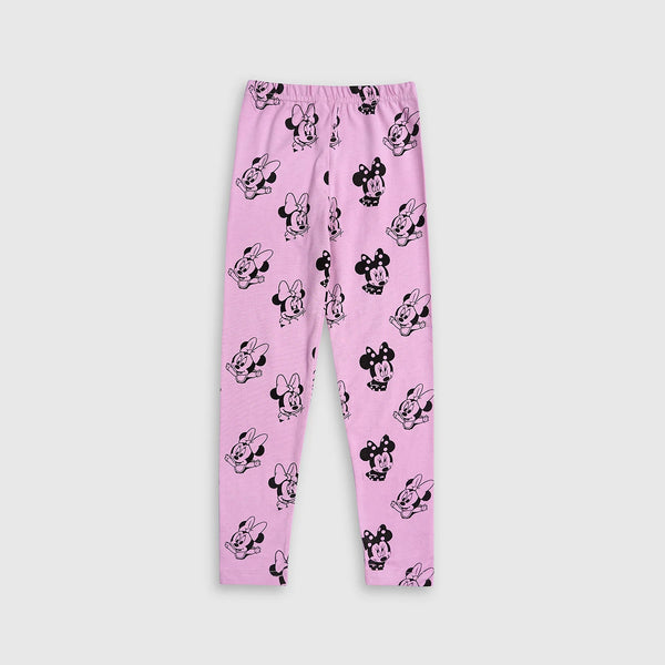 Cotton Pink Mickey Allover Mickey Printed Leggings