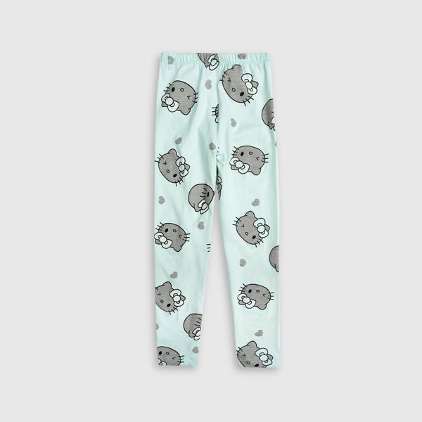 All-Over Kitty Printed Cotton Leggings