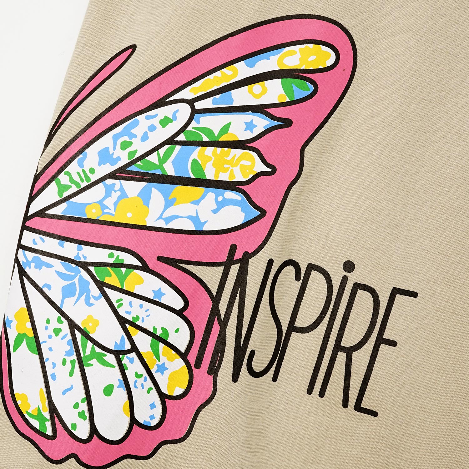 Girls Soft Cotton Butterfly Printed T-Shirt