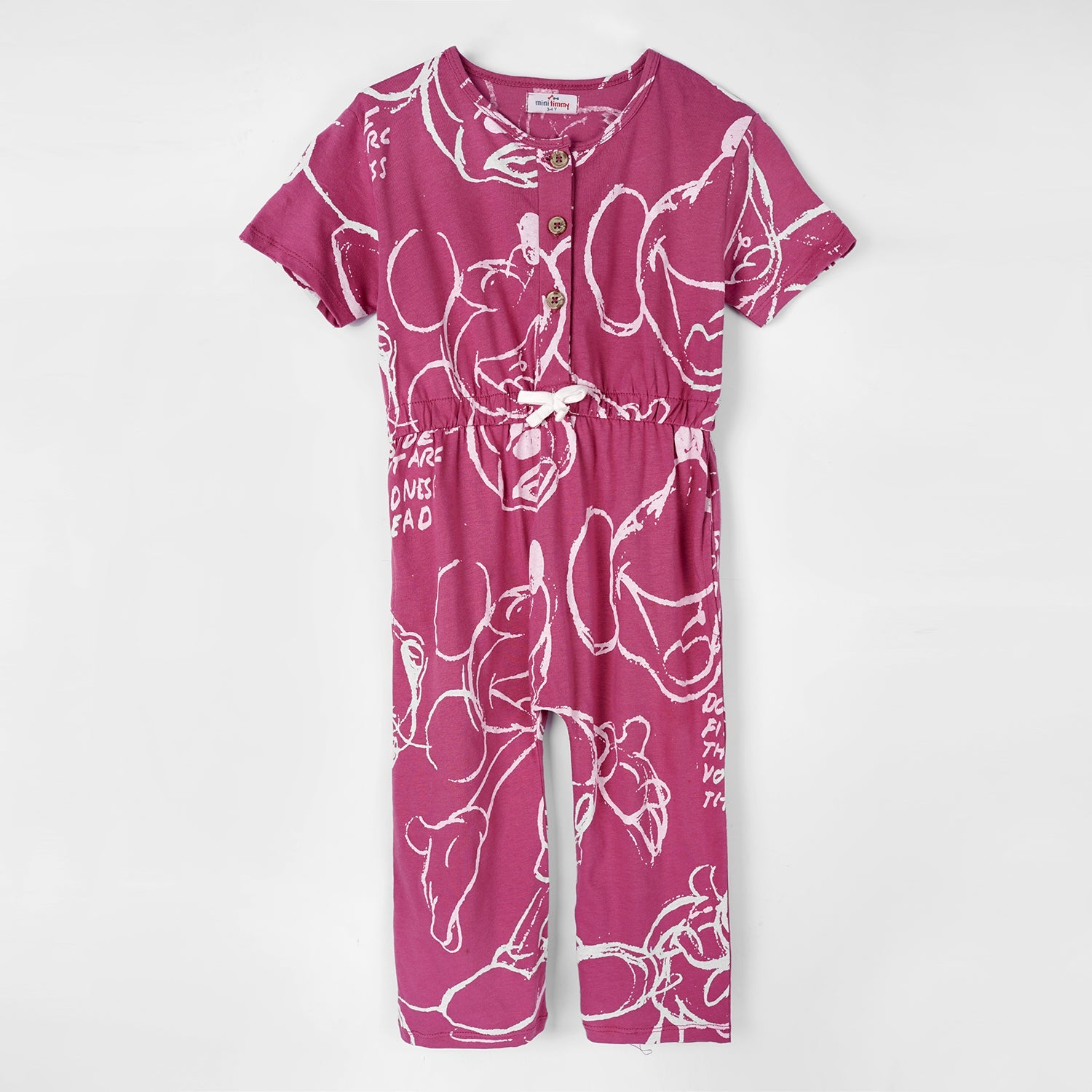 Girls Fashion All Over Printed Soft Cotton Jumpsuit