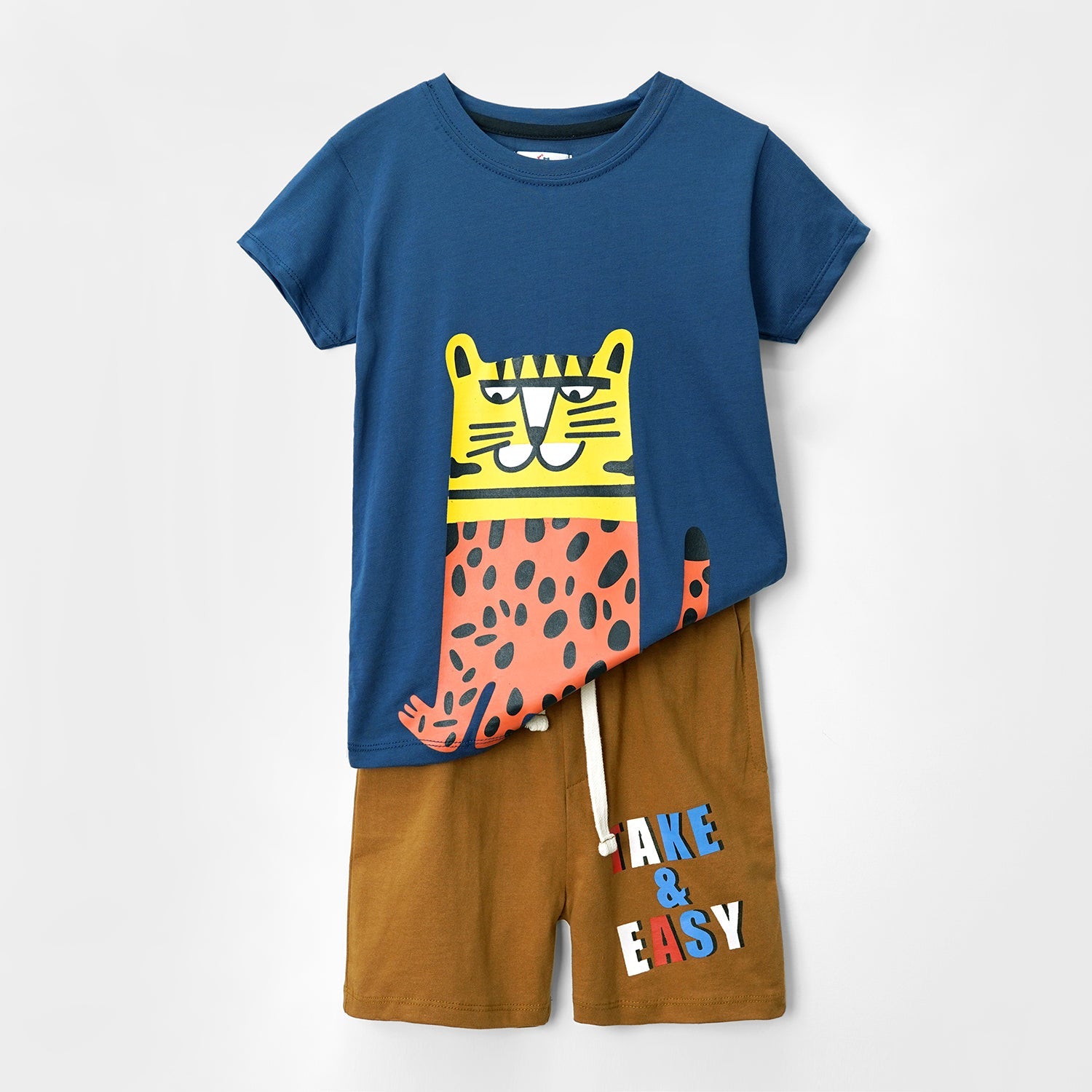 Kids Soft Cotton Graphic Blue Suit