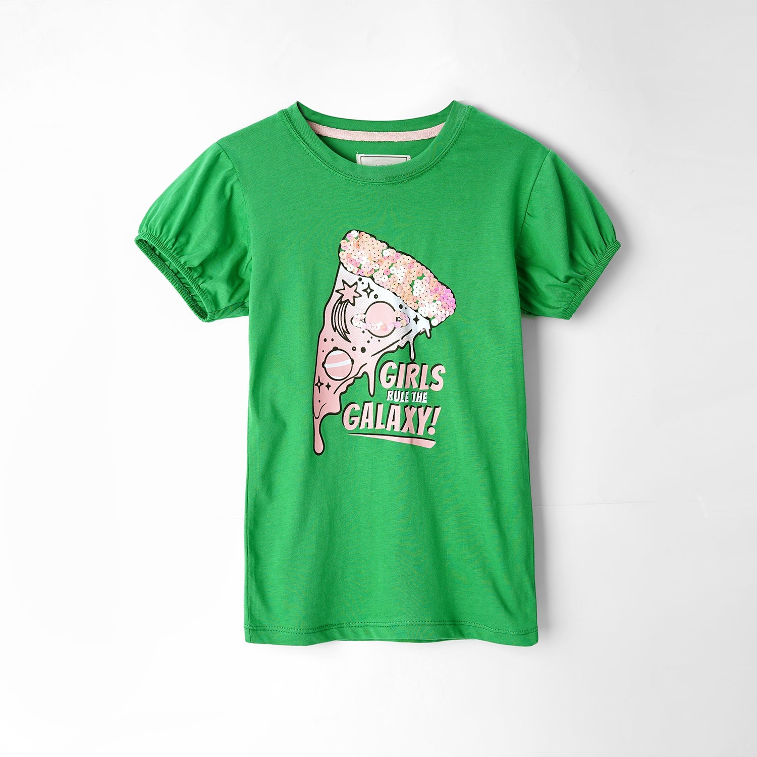 Girls Sequin Decorated Soft Cotton T-Shirt