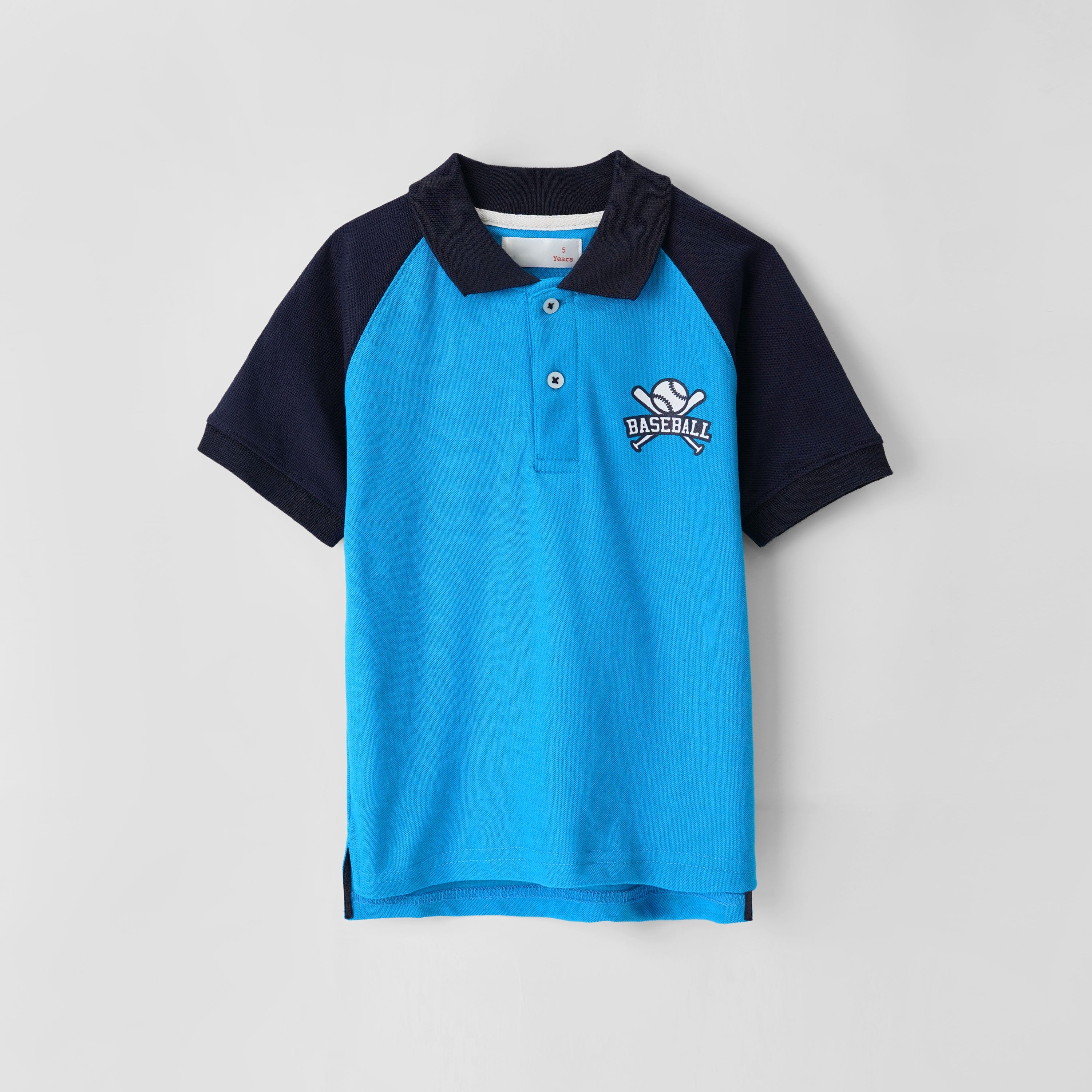 Boys Soft Cotton Raglan Sleeve Pique Polo Shirt