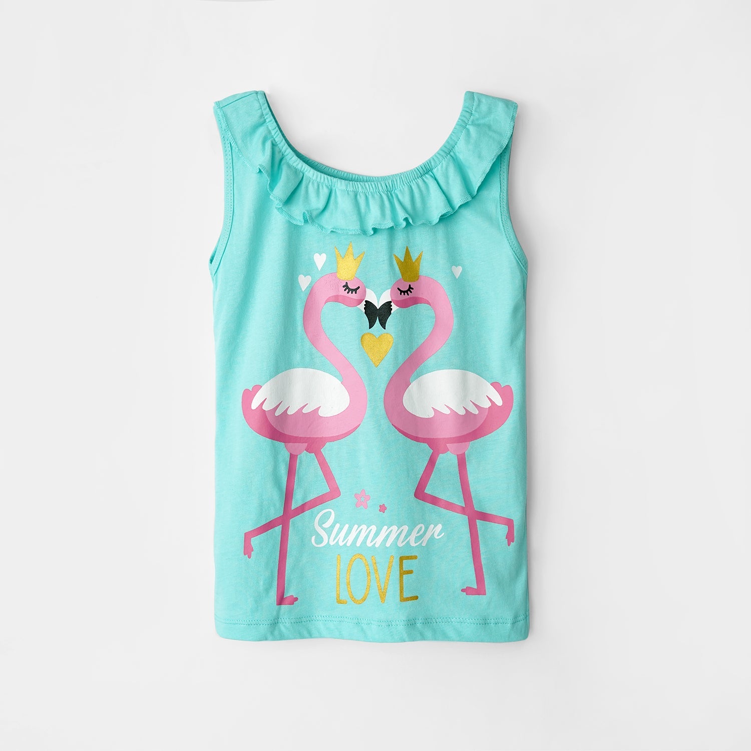 Girls Printed Soft Cotton Frill Top