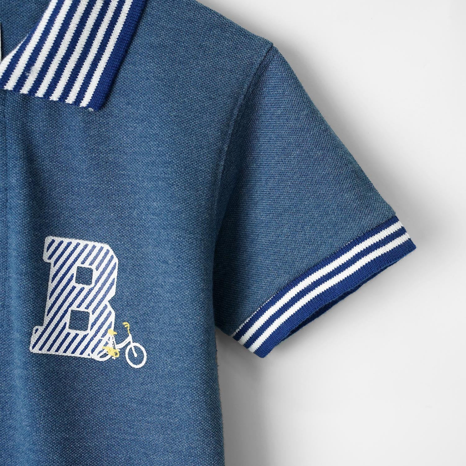 Boys Soft Cotton Printed Pique Polo Shirt