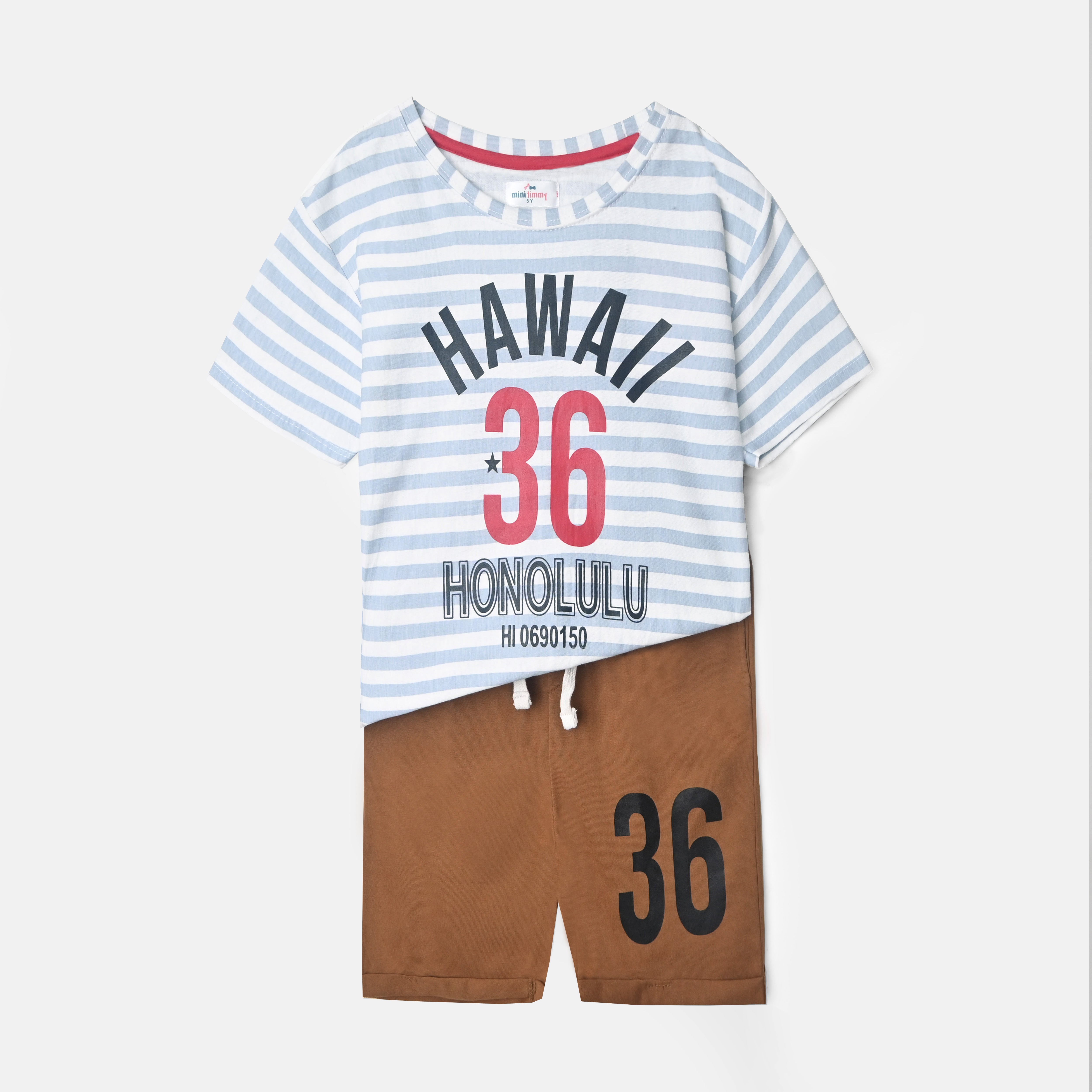 Kids Soft Cotton Printed Stripes Suit