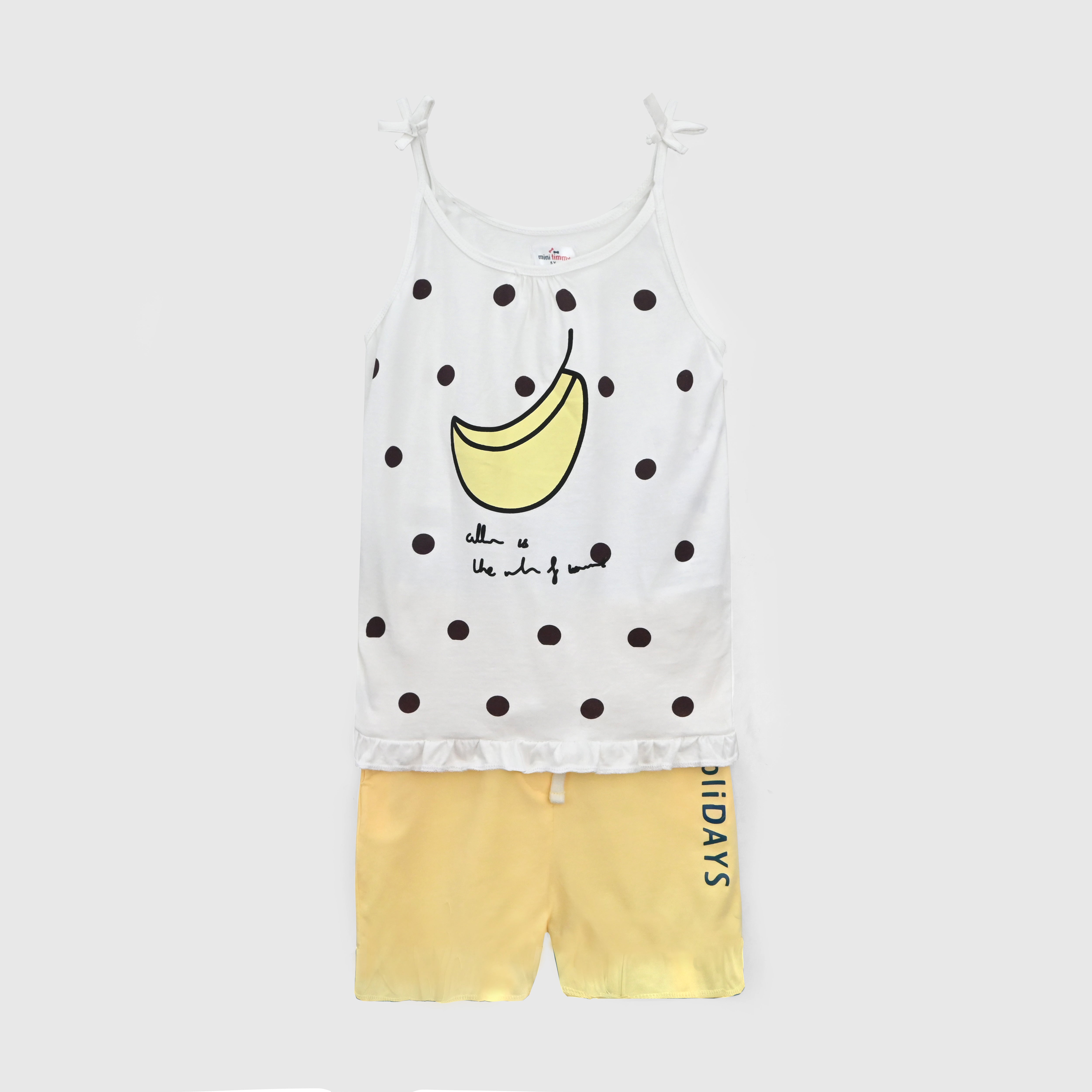 Girls Polka Dot Printed Soft Cotton Frill Suit