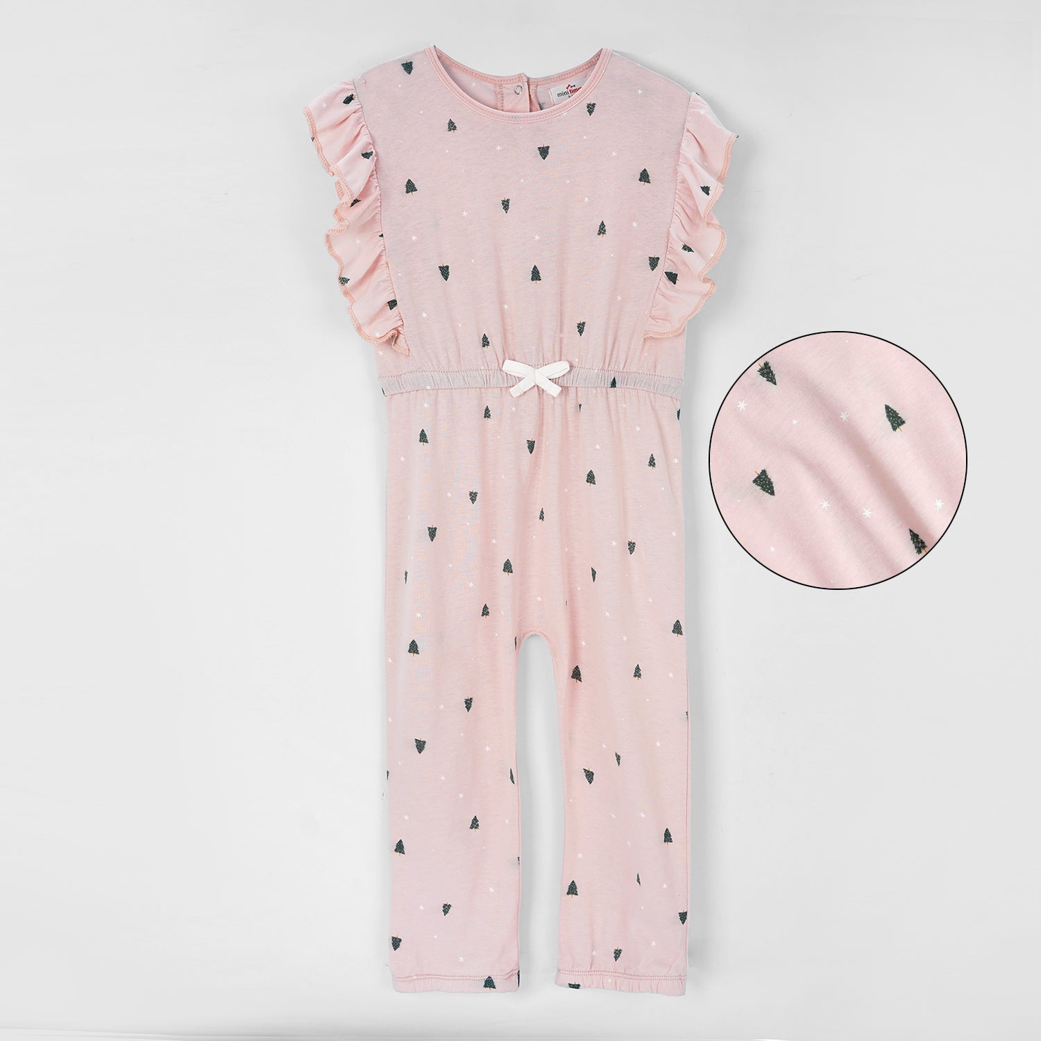 Girls Fashion All Over Printed Soft Cotton Frill Jumpsuit