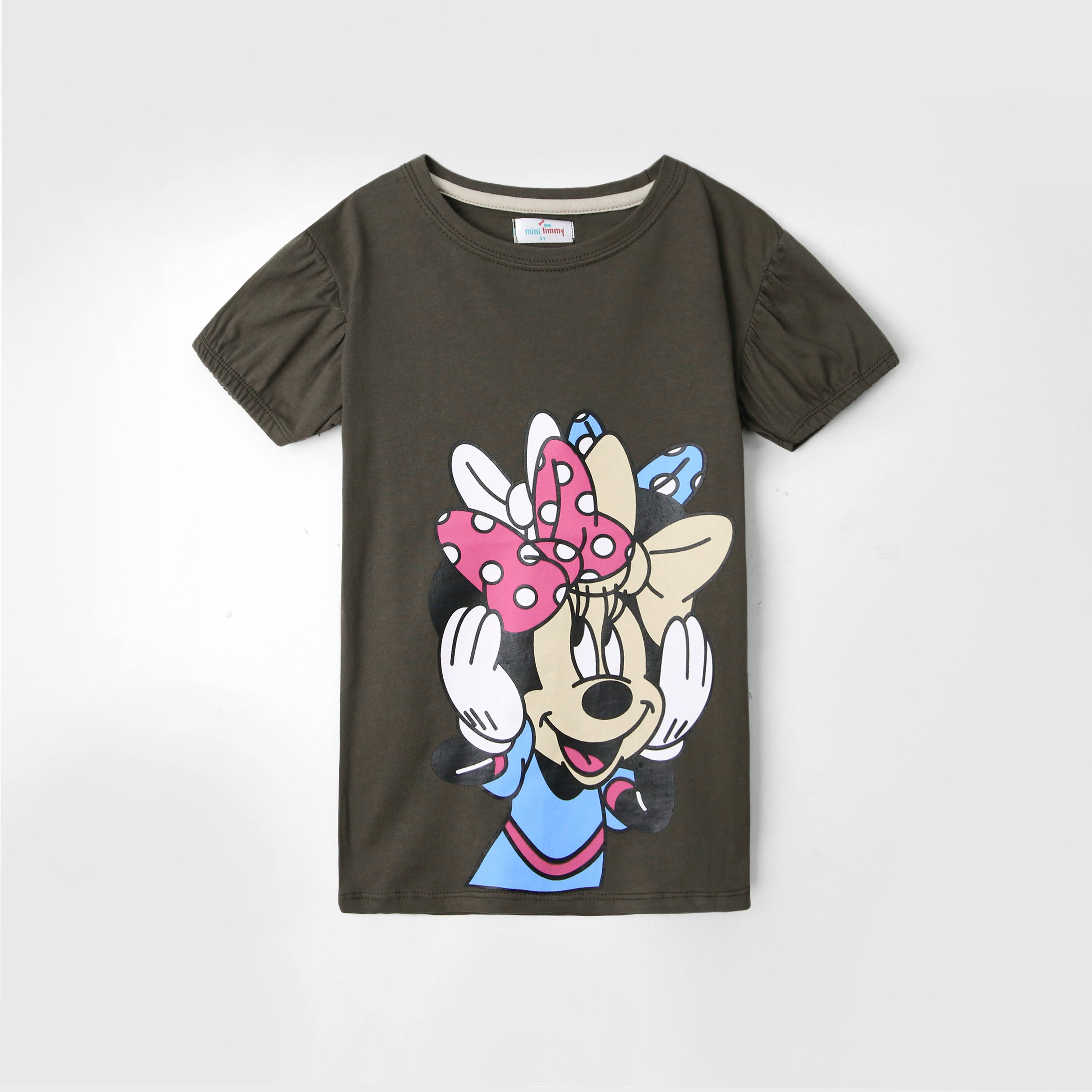 Girls Soft Cotton Minnie Mouse Printed T-Shirt