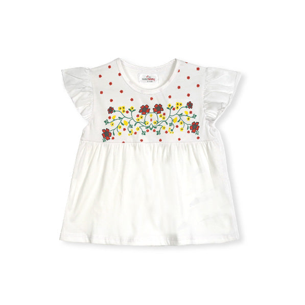 Girls Printed Soft Cotton Cut & Sew White Frock